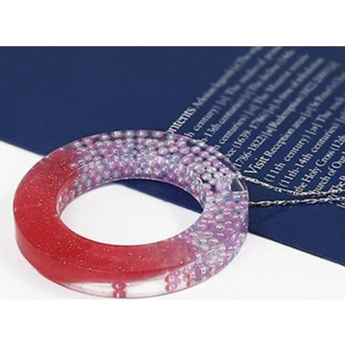 6 Shapes Cleat Silicone Resin Mould Pendant Charms Jewellery Molds with Hanging Hole for DIY Necklace Craft Making