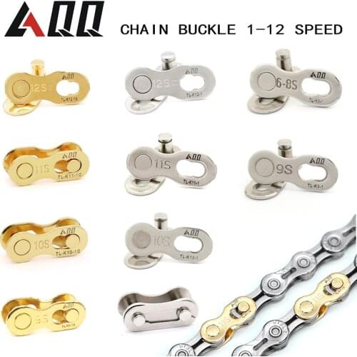 AQQ 10 Pair 1/6/7/8/9/10/11/12 Speed Bicycle Chain Link Chain Buckle Missing Link Chain button Movable joint Brand products