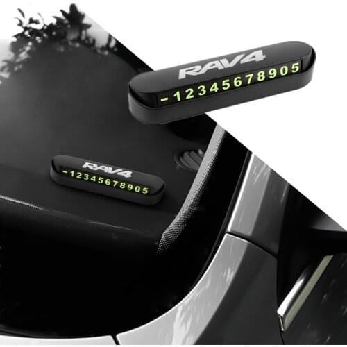 Car Temporary Stop Sign Parking Card Telephone Number Card Plate for Toyota RAV4 Accessories Car Styling