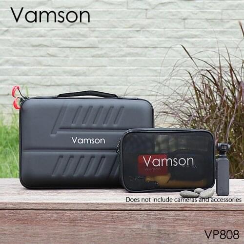 Vamson Large Waterproof Carrying Case PU for Gopro Hero 8/7/6/5 for DJI OSMO Action for Xiaomi YI Hard Shell Outdoor VP808