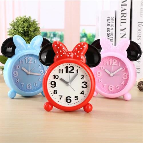 Disney Mickey Minnie Mouse Alarm Clock Creative Kids Boy Girl Student Bedside Alarm Clock Daily Necessity Home Alarm Clock