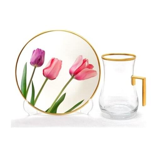 Drop Handles Tea Set 12 pieces Tulip