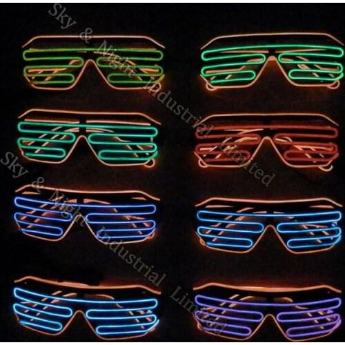 EL shutter colorful glasses (Frame:Orange-Inside:red/pink/Ice blue/lemon/green/blue/purple/yellow)+3V Inverter