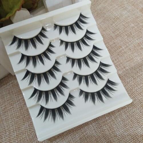 Pure Hand Cotton Thick False Eyelashes Tapered Cross Messy Soft Natural Fake Eyelashes Daily Dating Makeup Tools Eyelashes