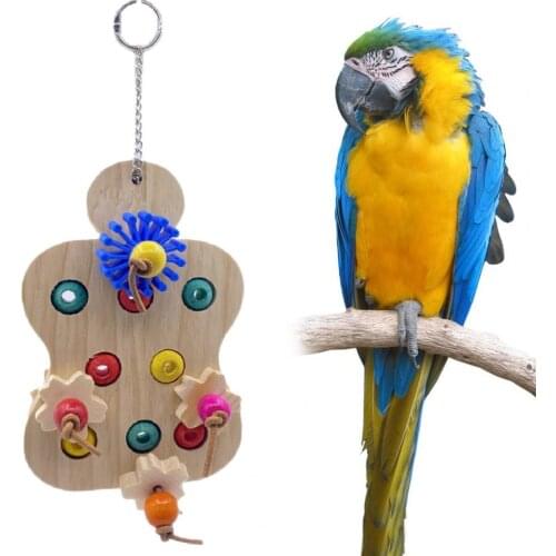 Pet Bird Toy Hole Design Creative Easy-hanging Decorative Safe Bite Resistant Safe Pet Bird Chew Hanging Pendant Bird Supplies