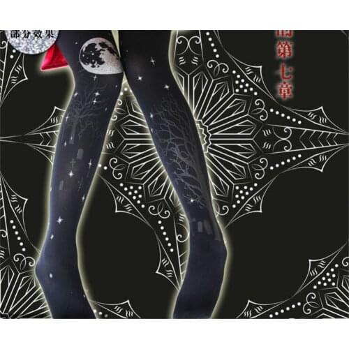 Lolita girl Pantyhose socks Lolita Stockings Pantyhose Gothic Style Women Retro Printed Tights D060