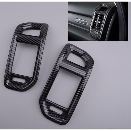 2Pcs Interior Dashboard Side Air Vent Outlet Cover Trim Carbon Fiber Style ABS Fit for Dodge Ram 1500 2019 2020