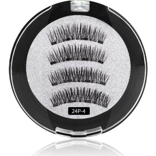 Magnetic eyelashes four magnet design glue-free reusable eyelashes 3d eyelashes