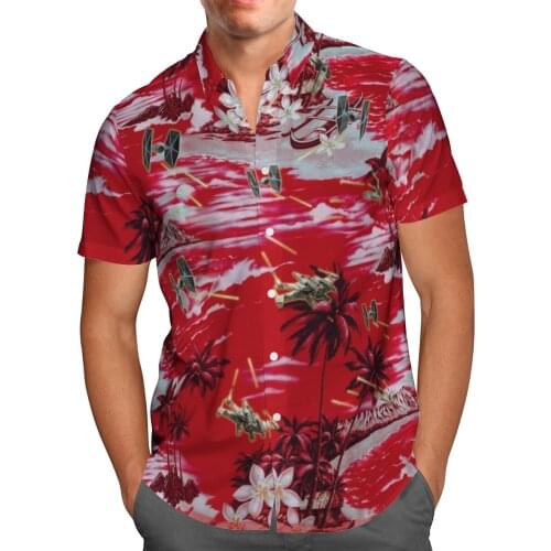 Spaceship 3D Beach Hawaiian 2021 Summer Mens Shirt Short Sleeve Shirt Streetwear Oversized 5XL Camisa Social Chemise Homme-111