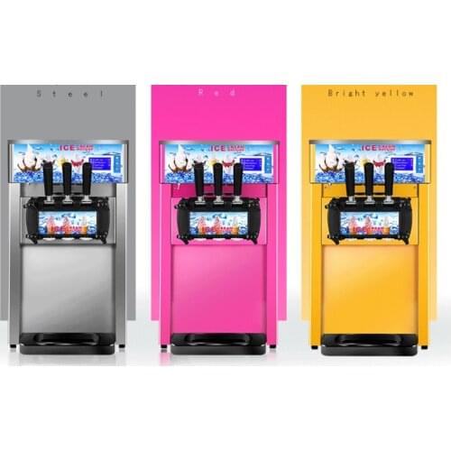 Soft ice cream machine table top mini soft ice cream milkshake vending machine 3 Flavors Ice Cream Maker 16L CE certificated