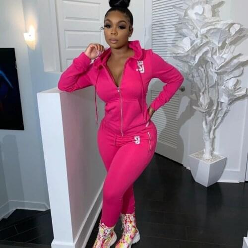 2021 Clothing New Fashion Popite Hooded Leisure Sports Fitness Suit Two-Piece Set Women