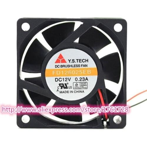 Brand new and original 6025 6cm cooling fan FD126025EB 12V 0.23A 2wires