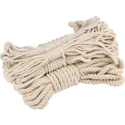 Handmade DIY Off-white Cotton Rope Knitting Braided Decorative Yarn Luggage Drawstring Curtain Tied Rope