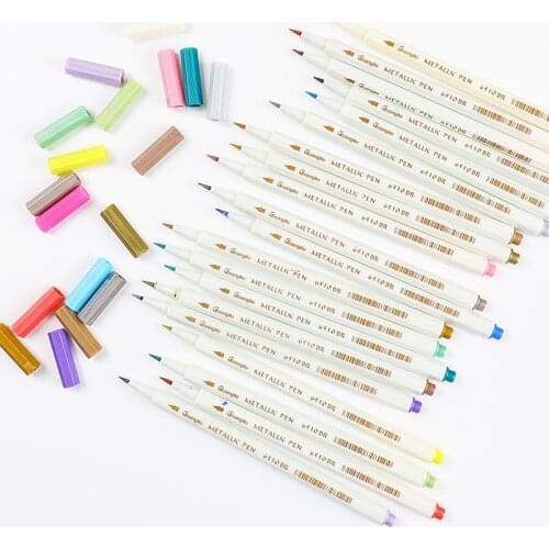 Practical DIY Photo Album Scrapbooking Decorative Graffiti Pen Eco-friendly Colourful Marker Pens For Black Cards Metal Glass