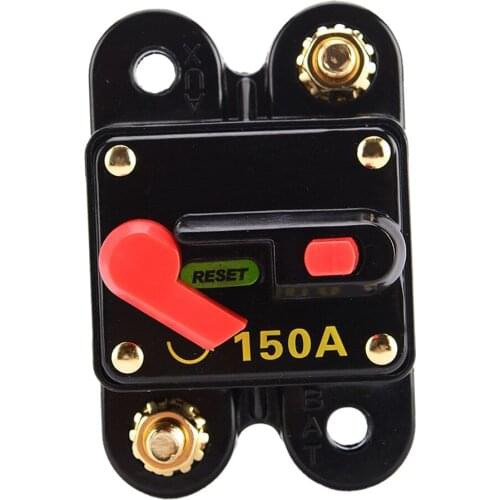 150A Circuit Breaker Reset Fuse with Manual Reset for 12V-24V DC Auto Car Audio, Stereo Switch Inverter System