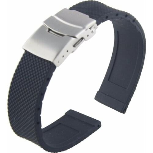 Silicone Rubber Watch Band 20mm 22mm 24mm rubber Strap Watchbands replacement for Samsung Gear Timex seiko