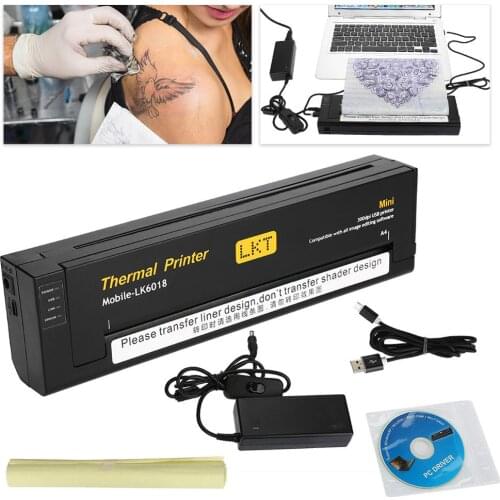 USB Portable Mini Tattoo Thermal Printer Resolution High Transfer Copiers Template Stencil Paper Tattoo Printing Machine Supply