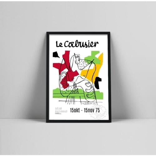 Le Corbusier Exhibition Poster 1976 Swedish Art Museum Print Abstract Line Modern Wall Art Canvas Painting for Living Room Decor