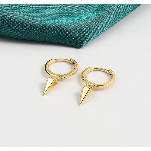 VENTFILLE 925 Sterling Silver Diamond Cone Pendant INS Punk Style Geometric Earrings for Women Party Weddings Minimalist Jewelry