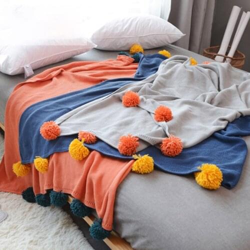 Winter Soft Warm solid thicken Jacquard colorful balls Coral Flannel Blanket Sheet Bedspread bed sofa throw cover blankets