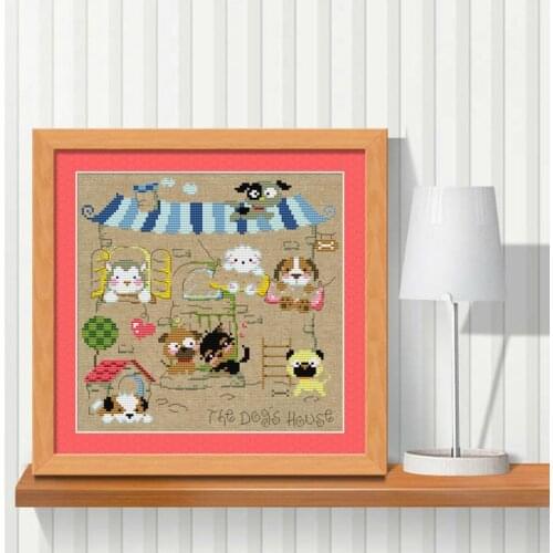 Gold Collection Lovely Counted Cross Stitch Kit The Puppys House Dog Doggy Home SO