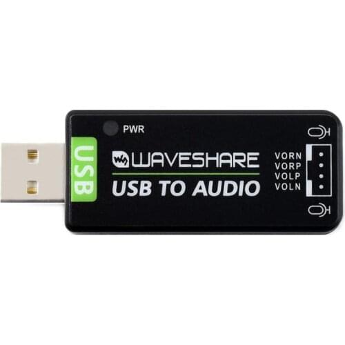 Waveshare USB Sound Card, USB Audio Module, Driver-Free, External Audio Converter For Raspberry Pi / Jetson Nano