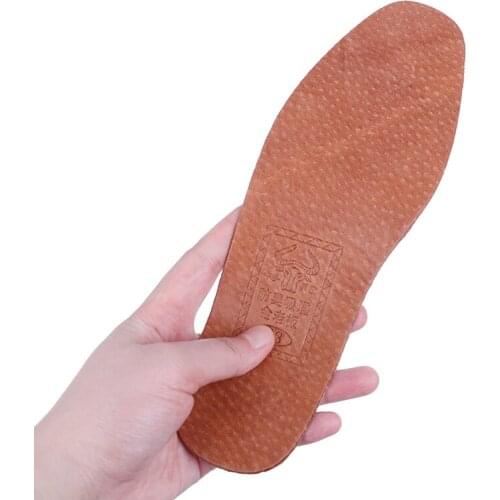 1Pair 36-42 Breathable Leather Insoles Women Men Ultra Thin Deodorant Shoes Insole Pads Hot