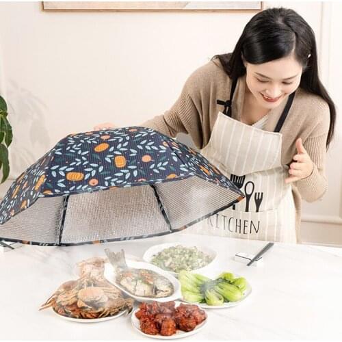1pc Kitchen Insulated Food Cover WithTin Foil Table Dish Cover Hot Food Plate Cover Flies 50cm/70cm/80cm