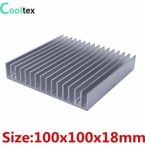 10pcs/lot) 100% new 100x100x18mm radiator Aluminum heatsink Extruded heat sink for 20-50W LED, Electronic heat dissipation