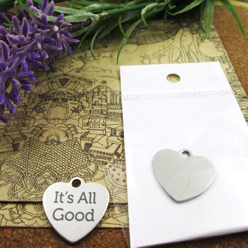 20pcs--"its all good "stainless steel charms more style for choosing DIY Charms pendants for necklace