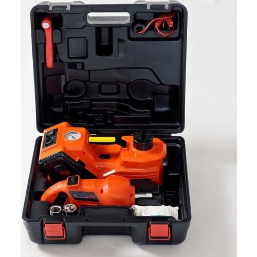 12V DC 5Ton Automotive Electric Hydraulic Jack Lifting Car SUV Emergency Equipment Tools with Impact Wrench QZ021