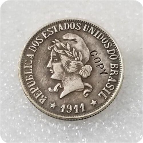 1911 Brazil 500 REIS Silver Republica Copy