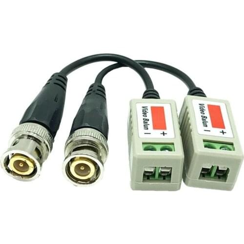 2Pcs (1 Pairs) AHD/CVI/TVI Twisted BNC CCTV Video Balun Passive Transceivers UTP Balun BNC Cat5 CCTV UTP Video Balun