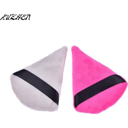 2PCS Velvet Triangle Powder Puff Cosmetic Puff Mini Beauty Sponge Bigger In Wet Foundation Makeup Puff Tools