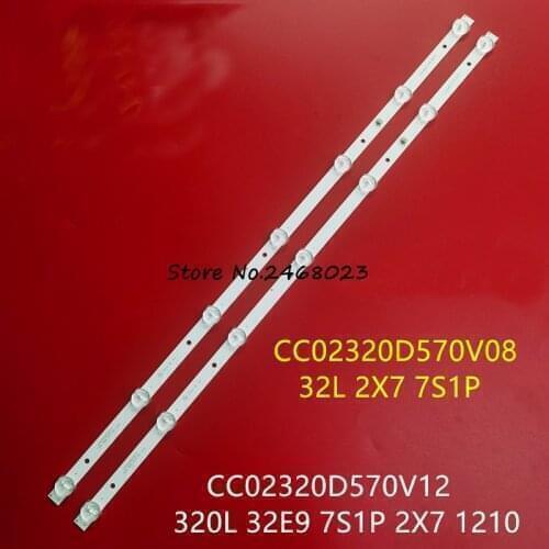 2pcs/set LED backlight strip For RCA RTDVD3215-B AOC T3211M 320L 32E9 7S1P 2X7 CC02320D570V12 08 02