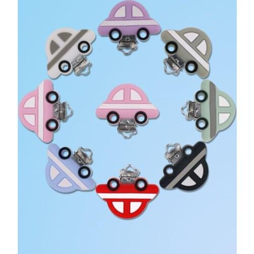 3pc Silicone Pacifier Clip car DIY Baby Teething Teether Necklace Bead Tool Nurs Gift Round Heart Accessories
