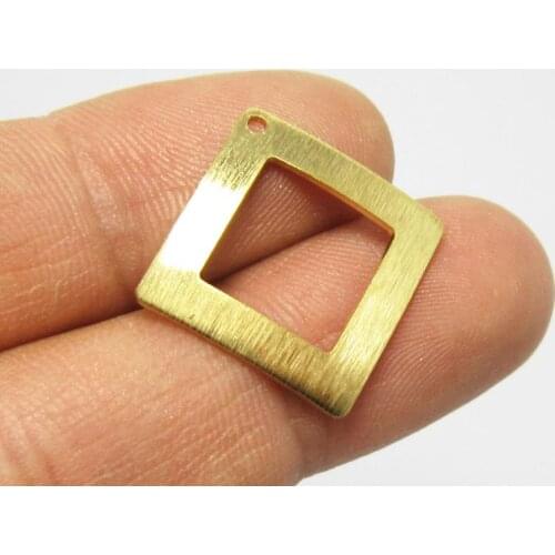 Brass earring charms 18mm curved Square Raw brass pendant -30pcs R713