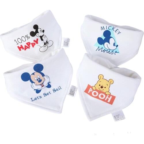 4pcs Baby Bib Soft Organic pure Cotton Baby Drool Triangle Scarf Comfortable Drooling And Teething Towel Saliva Towel