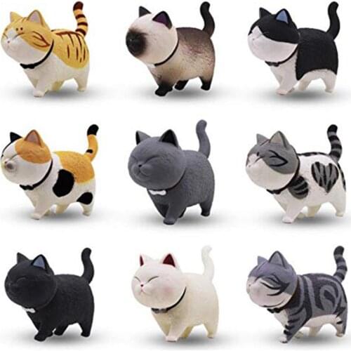 9Pcs Cute Rotary Cartoon Doll Model Toy Figurines Miniatures Figurine Desktop Ornament Miniature for Kids Gift Home Decor