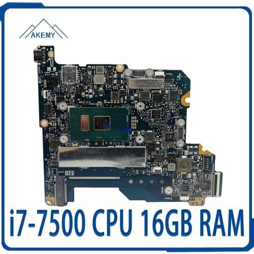 Akemy For Asus ZenBook 3 UX390 UX390U UX390UA UX390UAK UX390UAK Laptop Motherboard i7-7500 CPU 16GB RAM 100% Tested Mainboard