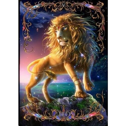 JMINE Div 5D Leo King Lion Galaxy constellations Full Diamond Painting cross stitch kits art Animal 3D paint by diamonds