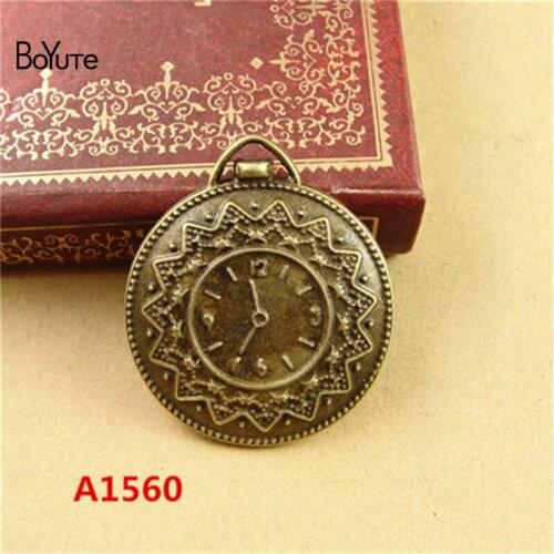 BoYuTe (40 Pieces /lot) 32MM Antique Bronze Plated Zinc Alloy Clock Charms Pendant Jewelry Making Accessories Diy Handmade