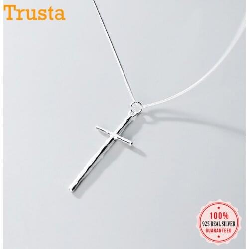 Trustdavis Real 925 Sterling Silver Minimalist Cross Clavicle Necklace For Women Wedding Anniversary Party Fine Jewelry DA1389