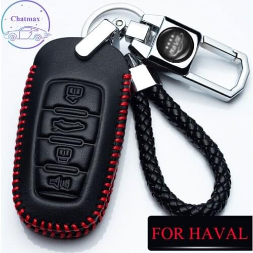 Car key Case For Great Wall HAVAL H6 coupe H2S M6F5 H7H4 F7X Key Bag Genuine Leather Fob Cover Black Holder Interior Accessories