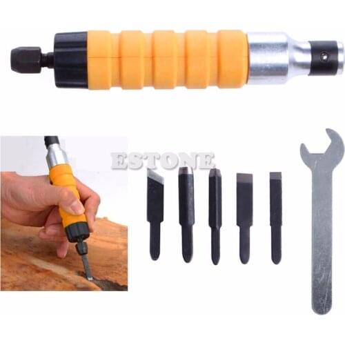 Woodworking Electric Carving Machine Carving Chisel Tool with 5 Carving Blades