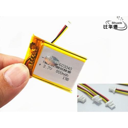 JST PH 1.0mm 3 pin Liter energy battery 3.7V,800mAH 603040 Polymer lithium ion / Li-ion battery for tablet pc BANK,GPS,mp3,mp4