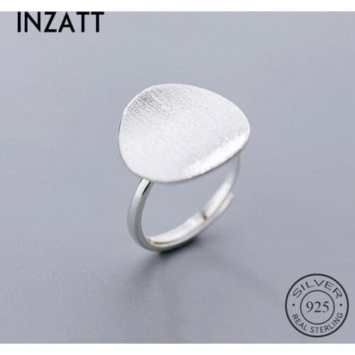 INZATT Real 925 Sterling Silver Scrub Round Ring For Fashion Women Trendy Fine Jewelry 2019 Minimalist Accessories Gift