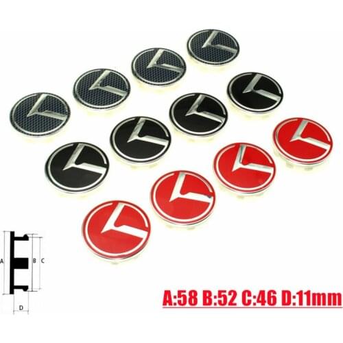 60MM Car Wheel Center Hub Caps Sticker Wheel Rim Dust-proof Cover For kia ceed 2019 rio 3 4 sorento cerato picanto sportage