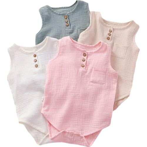 Baby Girls Boys Clothes Newborn Muslin Cotton Jumpsuit Infant Romper Summer Soft Overalls Costume Clothing