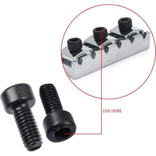 M4*13mm Electric Guitar Locking Nut Clamp Hexagon Screws Black Music Accessory